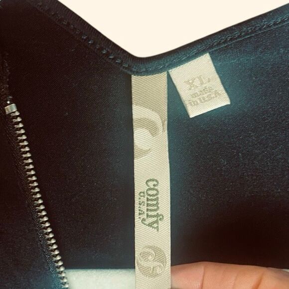 Comfy USA XL Black Long Sleeve Zip Front Tunic Dress Modal Blend Made in USA - Picture 6 of 6